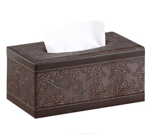 Tissue Box Cover Rectangle,Leather Tissues Box Holder Modern Rectangular Facial Paper Towels Organizer,Box Tissue Dispenser Decor Accessories for Bathroom NightStand Coffee Table Desk Home Office.