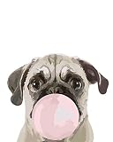 BYSQX Peindre par Nombre Kits DIY Peinture À l'huile avec Brosses Et Peintures Acryliques sur Toile Peinture pour Enfants Et Adultes, 30X40Cm (Chien De Compagnie Soufflant des Bulles)