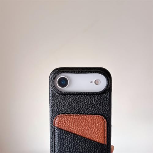 Étui en cuir de luxe iPhone 16 Plus kaki élégant - 4