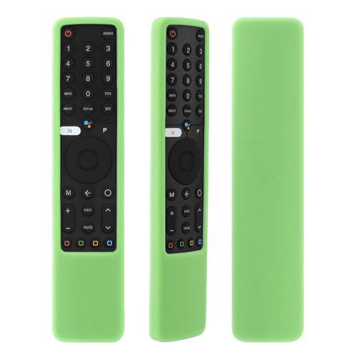 Schützende Silikonhülle für Xiaomi XMRM-19 Bluetooth-Sprachfernbedienung, MI P1 32' 43' 55' Android Q1 75' LED-Fernseher Fernbedienungsabdeckung, Langlebig und Stoßfest (Leuchtet im Dunkeln, Grün)