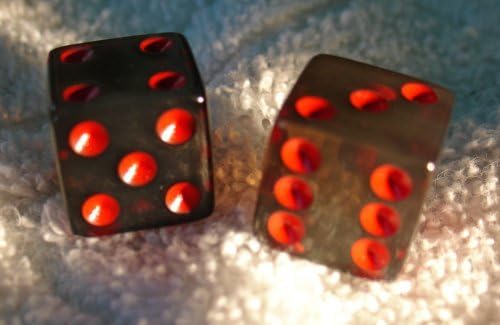 Black With Red Dots Transparent Dice Pair