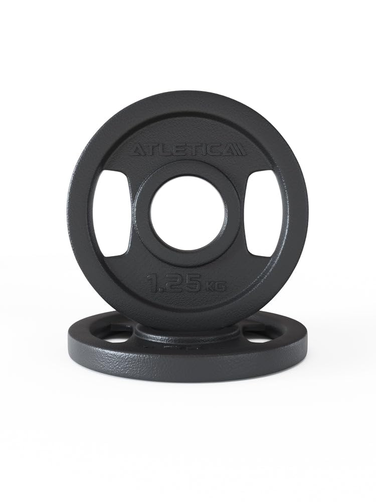 ATLETICA Iron Plates | Ø 50 mm | parami | krążki do sztangi z żeliwa | Ø 50 mm | lakier odporny na rdzę | parami od 1,25 kg do 25 kg | ciężarki | obciążniki treningowe