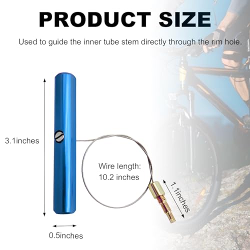 Image of Wevdn Valve Stem Puller, Tire Air Valve Core Remover Fishing Tool for Tire Maintenance, Valve Stem Removal Puller Repair Tool for Installing Inner Tubes, Motorcycle Accessories (Blue)