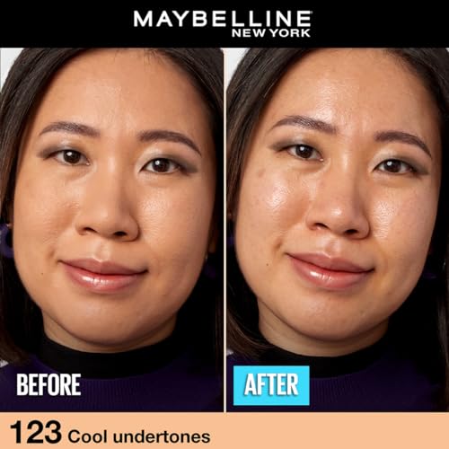 Image of Maybelline New York Fit Me Matte+Poreless Liquid Foundation, 123 (Pack of 2)