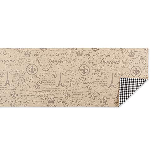 Dii French Style Tabletop Kitchen Collection, Reversible Table Runner, 14X72, Parisian Flourish #TOP1