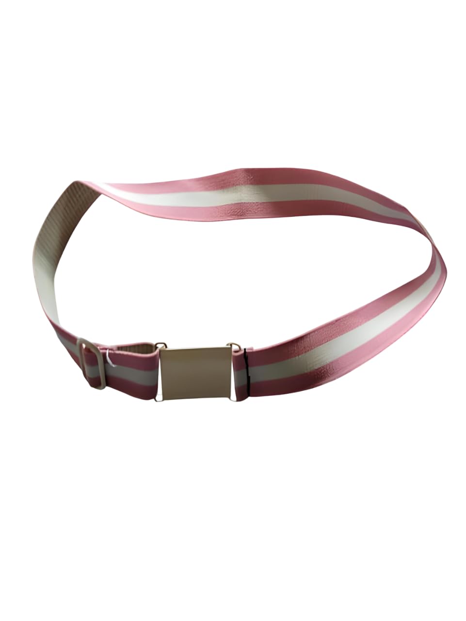 School Belt - Pink White Pink Adjustable Plain Golden Buckled School Belt-picture-33