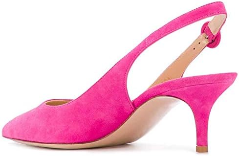 Fericzot Women's Kitten Heels Pumps Pointy Toe Slingback Sandals Review | Image 3