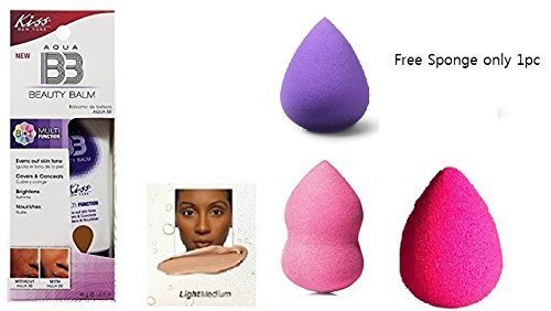 Ruby Kiss Aqua Bb 8 in 1 Multi Function Light/medium (Kbb01) & Free Blending Sponge