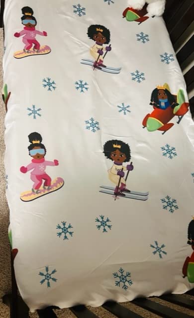 Image of Satin Crib Fitted Sheet for Baby Girls,Boys,Toddler Bed, daybed to retain Hair Moisture Size (Ice Princess, Mini Crib Sheet)
