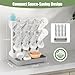 Flysich Baby Bottle Drying Rack, Space Saving Baby Bottle Organizer for Countertop, Vertical Bottle Dryer Holder with Brushes Holder, Large Bottle Storage Holder 12 Bottles & Baby Accessories Grey