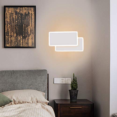 Luz de pasillo Interior 14W Lámpara de pared LED de pared Apliques modernos Escalera Luces de pared cuadradas 3000K Luz de noche blanca cálida Dormitorio Sala de estar Pasillo Decoración de arte Cover