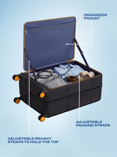 Image of Safari Nox 8 Wheels 56cm Cabin Size Trolley Bag, Open Easy, Hard Case Polycarbonate, Silent Dual Wheels Carry-on Luggage, Secure Zipper, Suitcase for Travel, Trolley Bags for Travel, Black