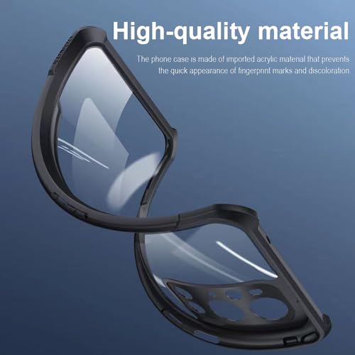 Image of for Oneplus 9 Pro Transparent Case [Compatible with Magsafe] Soft TPU Bumper + Acrylic Back Military Grade Airbags Shookproof Drop Protection,Magnetic Black