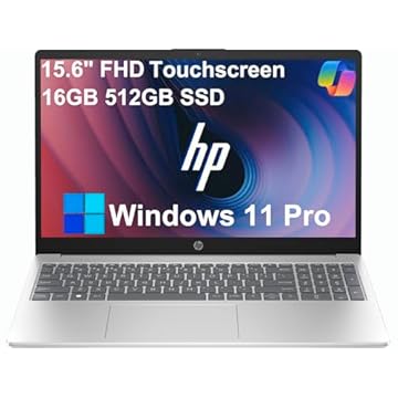 Laptop HP 15 (tela sensível ao toque FHD de 15,6 polegadas, Intel Core i5-1334U (> i7-1255U), 16 GB de RAM, SSD de 512 GB) para negócios, estudantes, casa, vida útil da bateria de 10 horas, webcam