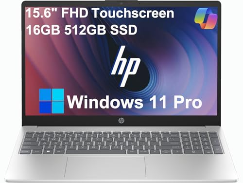 Laptop HP 15 (tela sensível ao toque FHD de 15,6 polegadas, Intel Core i5-1334U ( i7-1255U), 16 GB de RAM, SSD de 512 GB) para negócios, estudantes, casa, vida útil da bateria de 10 horas, webcam