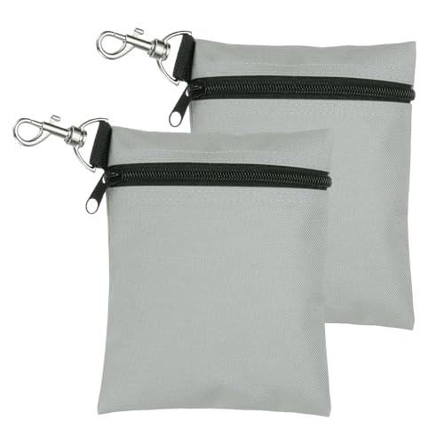 Bolsas para camiseta de golf gris de 14x17 cm con cremallera y mosquetón