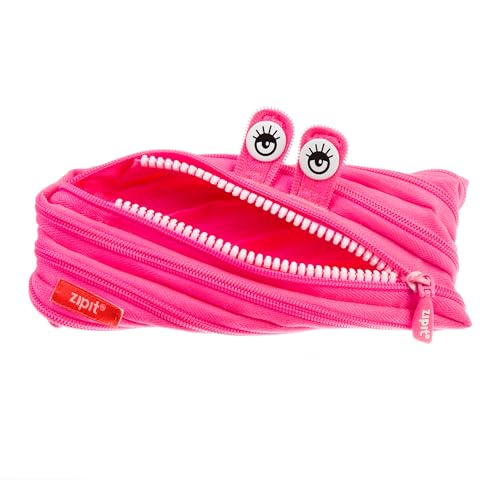 Image of ZIPIT Monster Pencil Case for Girls, Cute Zipper Pouch for Kids Teens, Stationery Bag for School ,Pink