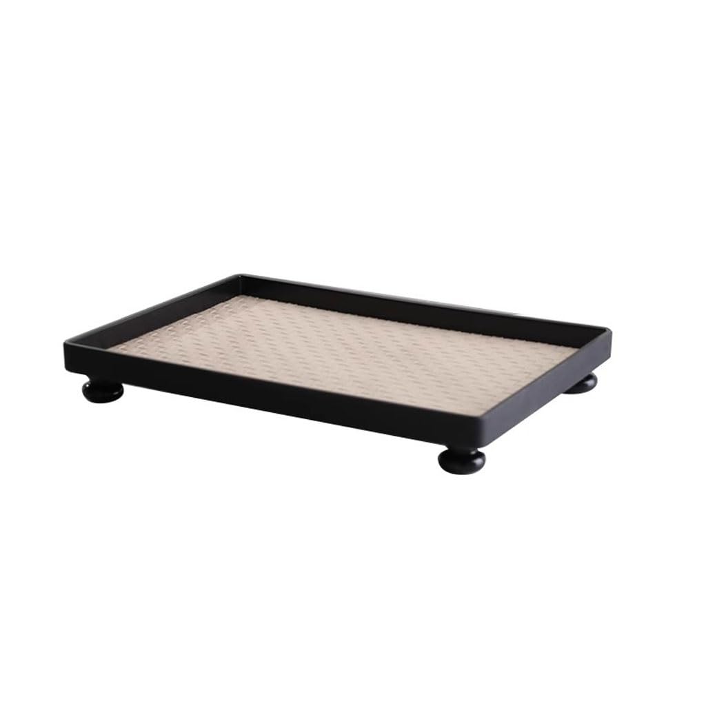 Bandejas Servir Comida Bandeja De Madera Rectangular Creativa For Cosméticos Y Perfumes, Cuero For Almacenamiento En El Hogar Mesa Cama