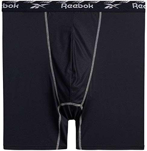 Reebok Men's Underwear - Big & Tall Performance Boxer Briefs (3 Pack), Size 4X-Large, Black/Blue #TOP3