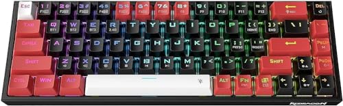 Redragon K631 Castor 65% con cable RGB Gaming Keyboard, 68 teclas teclado mecánico compacto intercambiable en caliente w/100% Hot-Swap Socket, Free-Mod placa montada PCB y teclas de flecha especiales