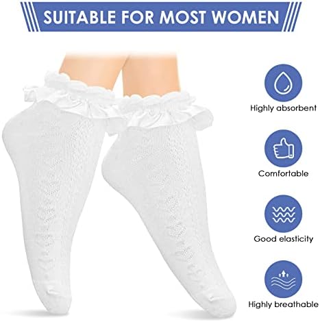 Molain 1 Pair Liners Ankle Socks Kawaii Cute Ruffle Lace Clothes Accessories Easter Frilly Baby Dress Skirt Cotton Aesthetic Goth Cuffs Clothing For Women Toddler Little Girls