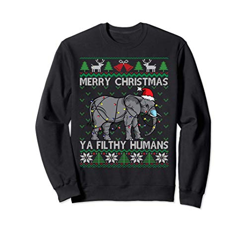 Merry Christmas Filthy Humans Elephant Ugly Christmas Sudadera