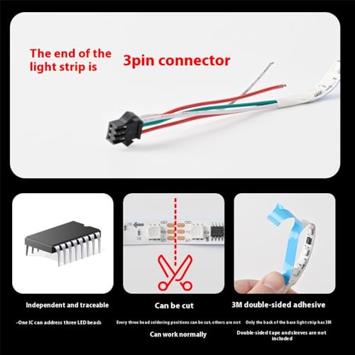 Tira LED RGB WS2811 5M 60LED/m IP65 miniatura 5