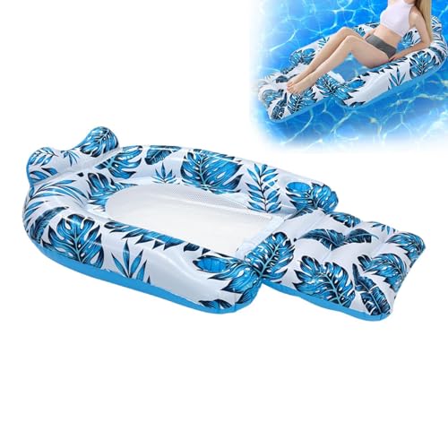 Chaise flottante de piscine stable à dossier ergonomique et porte-gobelet