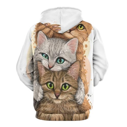 Sweatshirt pull Les Chatons De l'amour sweat à capuche chaud et manche longue taille S - 3