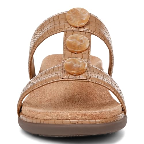 Vionic Serra Women's T-Strap Slip-on Supportive Sandal Camel - 9 Wide4