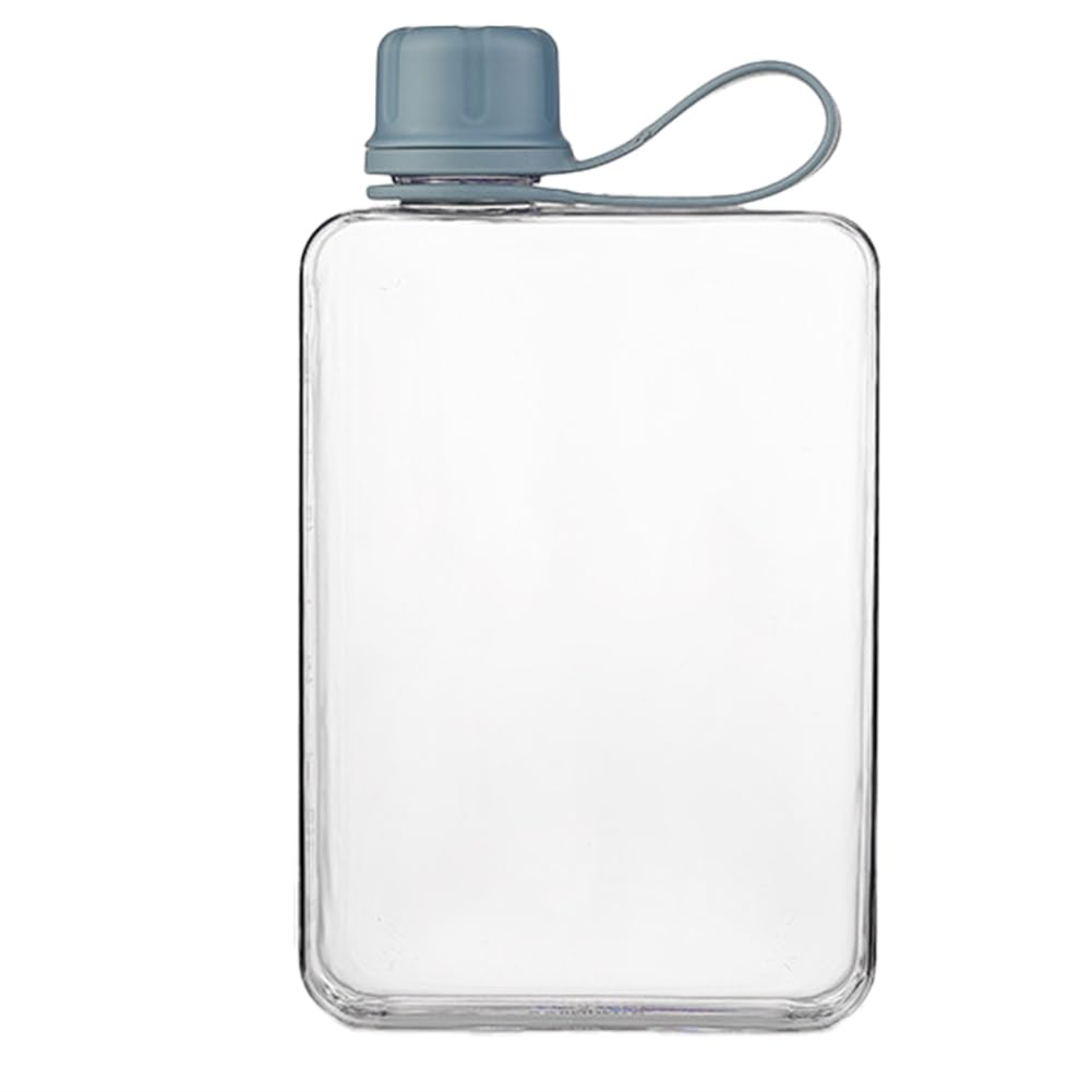 CTRLZS Square Water Bottle 500ml Portable Flat Drink Cups Slim Cold Flask Sports Water Bottle Summer Water Flask for Hiking A
