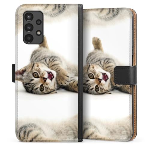 Étui rigide Galaxy A13 4G DeinDesign anti rayure fermeture magnétique chat
