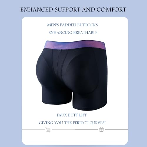 JOCKMAIL Mens Padded Underwear Butt Padded Underwear for Men with Removable Butt Enhancing Pads Boxer Briefs Underwear4