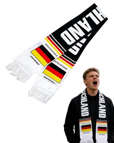TISCH 1 Stück Deutschland Fußball WM 2026 Fan Schal Strickschal zum Anfeuern. Zeigen Sie stolz Ihre Unterstützung für die deutsche Nationalmannschaft der langlebige Fanartikel.