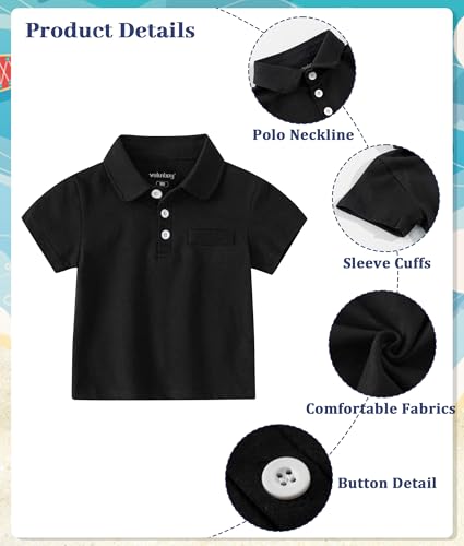 Image of Volunboy Baby Boy Summer Clothes Short Sleeve Polo Shirts Shorts Set Pique Beach Outfits