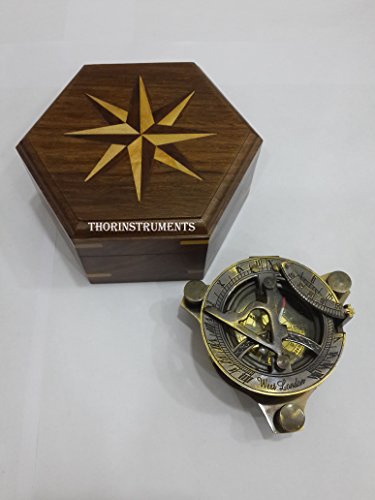 Maritime Collectible Sundial Compass Vintage Navigational Compass Antique Brass Rustic Vintage Home Decor Gifts