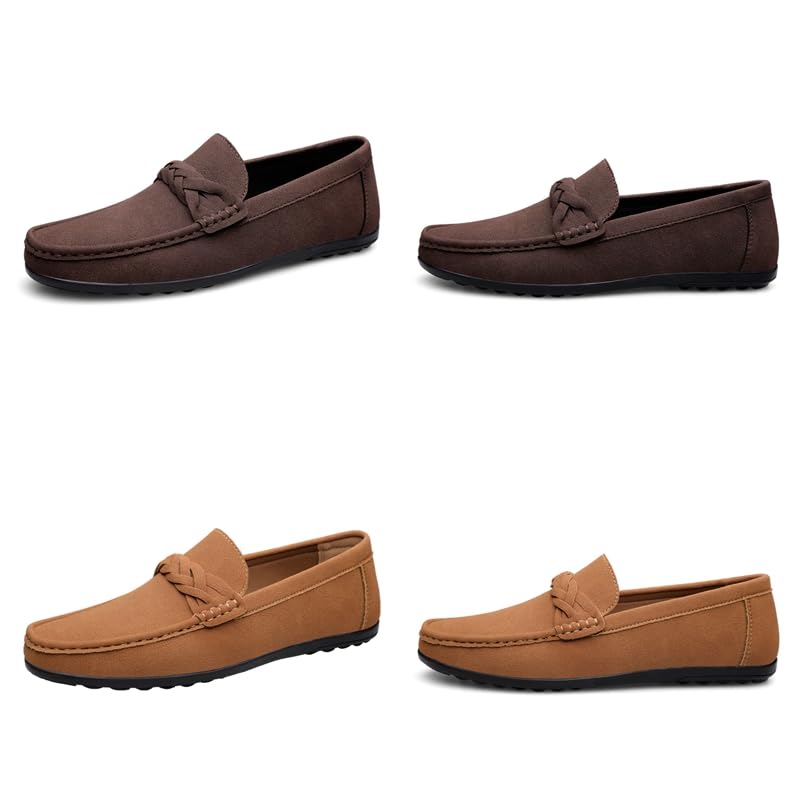 Men's Classic Suede Leather Slip On Casual Penny Loafers Flats Moccasin Driving Boat Shoes Comfort Handmade Smoking Slipper2