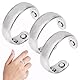 3 Stück Magnetringe Einstellbar Lymphdrainage Magnetring Damen Herren,Anti Schnarch Ring,Hilft Bei Der Linderung von Angstzuständen und Müdigkeit(Silber)