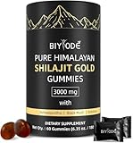 BIYODE Shilajit Gummies: Pure Shilajit Himalayan Rich in Ashwagandha Gaulshura Fulvic Acid 85 Micronutrients Suitable for Men and Women No Added Sugar