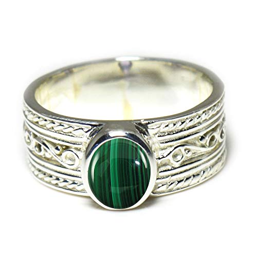 Image of 55Carat Choose Your Color Genuine Gemstone Sterling Silver Ring Band Vintage Handmade Jewelry Sizes 5-12