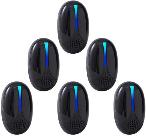 2026 Upgraded Ultrasonic Repeller Pest Indoor, Mouse Traps Repellent Insect Plug in, Pest Control Ant,Roach,Rodent, Mouse, Bugs, Mosquito, Spider, for Home, Office, Warehouse 6 Packs, Black