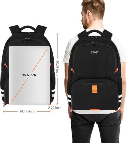 Image of Ytonet Gym Backpack for Men Women, Travel Sports Bag with Shoe Compartment | Large Workout Laptop Backpack Water Resistant Fits 15.6-Inch Laptop for College Camping Black