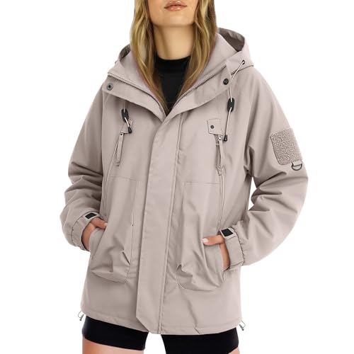 Cortavientos mujer transpirable con capucha y cremallera, chaqueta impermeable plegable