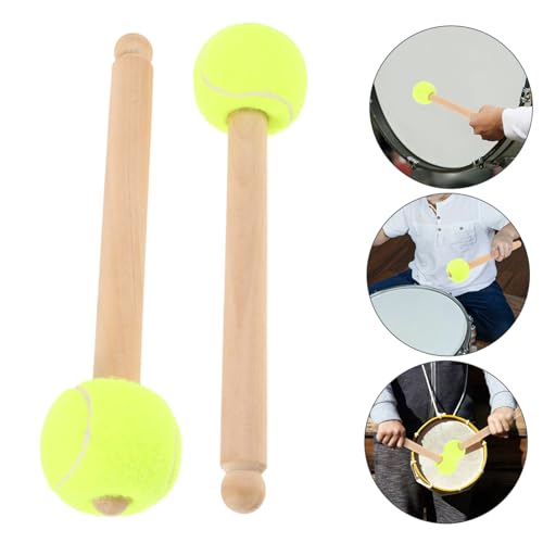 2 baquetas para caja, mango de madera y punta de fieltro, para batería y bombo miniatura 5