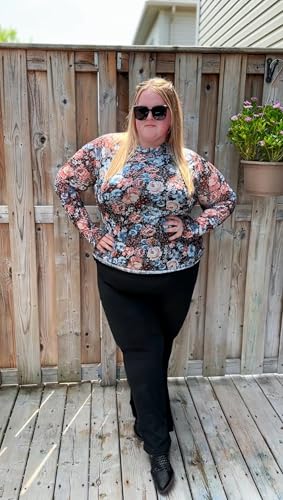 FOREYOND Plus Size Flare Leggings for Women with Pockets High Waist Yoga Pants Bootcut Bell Bottom Workout Leggings2