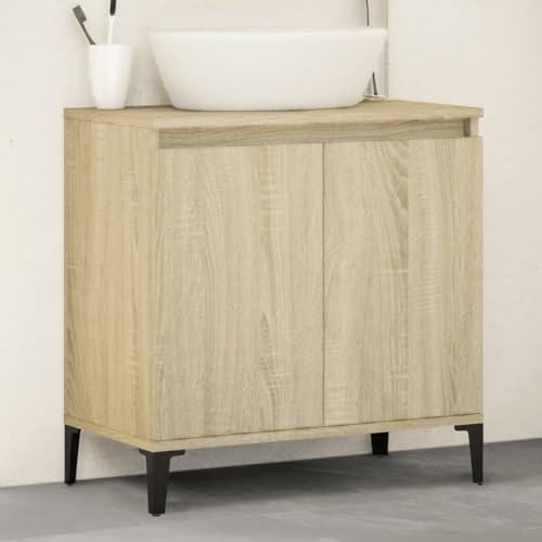 Sufrk Armario para debajo del lavabo, 58 x 33 x 60 cm, madera de roble sonoma