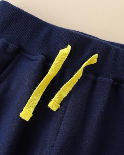 Meufam Toddler Boys Pants Drawstring Elastic Sweatpants Cotton Active Joggers for Kids Cartoon Rocket Print4