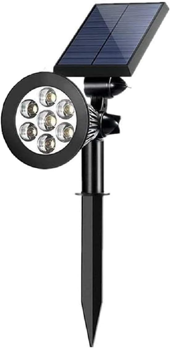Solar Spot Lights Outdoor, Waterproof 7 LED Adjustable Wall Light Landscape Security Lighting Dark Sensing Auto On/Off Decorative For Yard Pathway Walkway Patio & Lawn - Warm White, 1 Pack