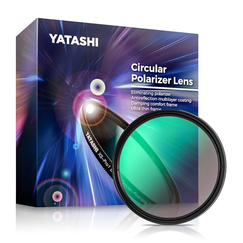 77mm CPL Filter Ultra-Slim Circular Polarizer with 28-Layer Multi-Coating Anti-Glare Anti-Reflection Color Boost - Aluminum-Magnesium Frame + Lens Cleaning Cloth