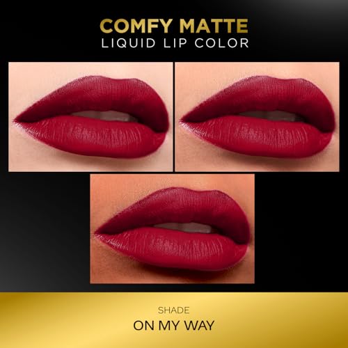 Image of FACES CANADA Comfy Matte Liquid Lipstick - On My Way 01, 3.8 ml | Comfortable 10HR Longstay | Intense Matte Color | Almond Oil & Vitamin E Infused | Super Smooth | No Dryness | No Alcohol (Pack of 2)
